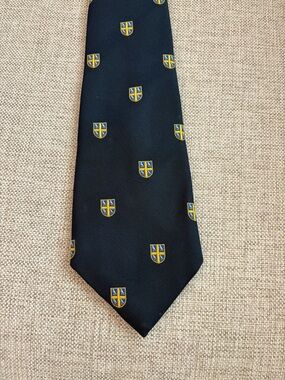 Vintage Browns of Bermuda Crest Tie • Navy Club Preppy • Made in Great Britain